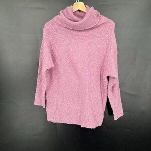 NEW Catherine Malandrino alpaca blend boucle knit cowl neck purple pink cozy S